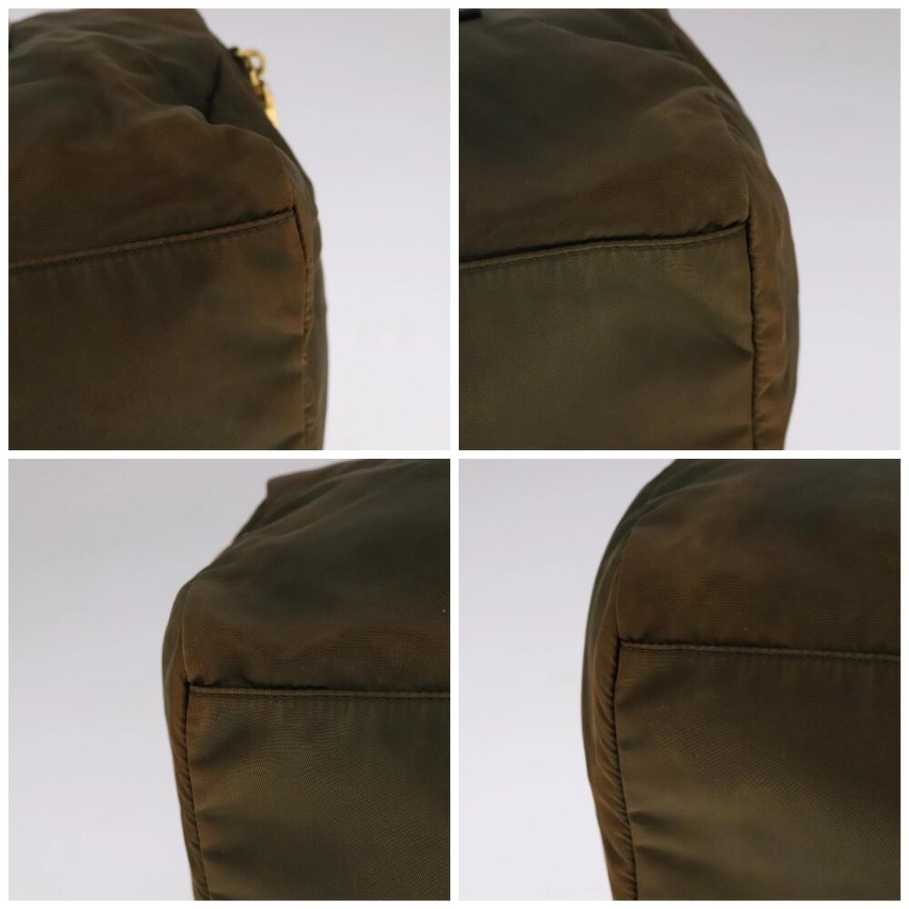 PRADA Boston Bag Nylon Khaki Gold Auth bs21678 - Picture 16 of 16